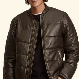 allsaints russel leather puffer jacket